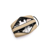 Gaston Luga Spläsh Toiletry Double Zipped Bag - Latte - 3