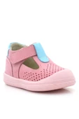 Rakerplus Shaun Hakiki Deri Pembe Mavi Cırtlı Anatomik Bebek Sandalet - 2