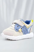 Rakerplus Barefoot Krem Dinazorlu Cırtlı Lastikli Çocuk Spor Ayakkabı - 1