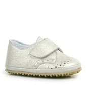 Hakiki Deri Bej Simli Cırtlı Bebek Patik Ayakkabı thumbnail 1