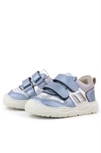 Rakerplus Schaggy Hakiki Deri Metalik Mavi Gümüş Bebek Spor Ayakkabı thumbnail 5