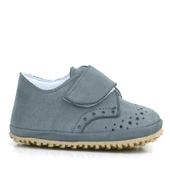 Hakiki Deri Gri Cırtlı Bebek Patik Ayakkabı thumbnail 3