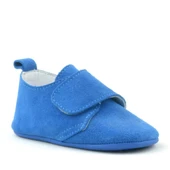 Booba Hakiki Deri Mavi Cırtlı Bebek Patik - 2