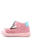 Rakerplus Shaun Hakiki Deri Pembe Mavi Cırtlı Anatomik Bebek Sandalet thumbnail 5