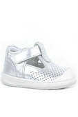 Rakerplus Shaun Hakiki Deri Beyaz Simli Cırtlı Anatomik Bebek Sandalet Ayakkabı thumbnail 8