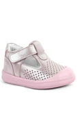 Rakerplus Shaun Hakiki Deri Pembe Simli Cırtlı Anatomik Bebek Sandalet Ayakkabı - 1