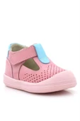Rakerplus Shaun Hakiki Deri Pembe Mavi Cırtlı Anatomik Bebek Sandalet thumbnail 11