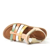 Artico Bellini Hakiki Deri Vaketa Taba Renkli Kız Çocuk Sandalet thumbnail 6