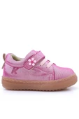 Anatomik Hakiki Deri Yumuşak Pembe Çiçekli Cırtlı Kız Çocuk Ayakkabı - 4