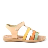 Artico Bellini Hakiki Deri Vaketa Taba Renkli Kız Çocuk Sandalet thumbnail 2