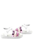 Artico Bellini Vaketa Hakiki Deri Beyaz Fuşya Pembe Kız Bebek Çocuk Sandalet thumbnail 7