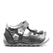 Hakiki Deri Püsküllü Gümüş Cırtlı Yazlık İlk Adım Ayakkabı thumbnail 2