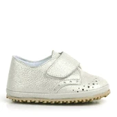 Hakiki Deri Bej Simli Cırtlı Bebek Patik Ayakkabı thumbnail 2