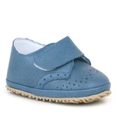 Hakiki Deri Lacivert Mavi Cırtlı Bebek Patik Ayakkabı thumbnail 1