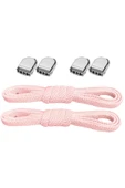 Akıllı Kilitli Ayarlanabilir 1 Çift Pembe 6 MM Lastik Pratik Bağcık thumbnail 1