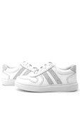 Rakerplus Hakiki Deri Beyaz Bağcıklı Fermuarlı Çocuk Sneaker Ayakkabı thumbnail 8