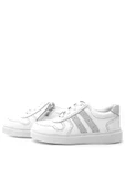 Rakerplus Hakiki Deri Beyaz Bağcıklı Fermuarlı Çocuk Sneaker Ayakkabı thumbnail 6