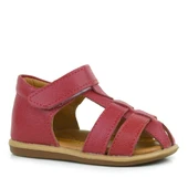 Rakerplus Hakiki Deri Kırmızı Cırtlı Bebek Sandalet Ayakkabı thumbnail 1