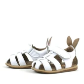Rakerplus Bunny Hakiki Deri Beyaz Cırtlı Bebek Sandalet - 5