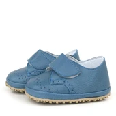 Hakiki Deri Lacivert Mavi Cırtlı Bebek Patik Ayakkabı thumbnail 4