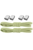 Akıllı Kilitli Ayarlanabilir Yeşil 6 MM Lastik Pratik Bağcık 1 Çift thumbnail 1