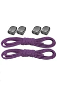 Akıllı Kilitli Ayarlanabilir 1 Çift Mor 6 MM Lastik Pratik Bağcık thumbnail 1