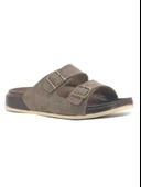 Witta Çift Tokalı Ortopedik Günlük Kaymaz Yumuşak Deri Ev Dışarı Terliği thumbnail 7