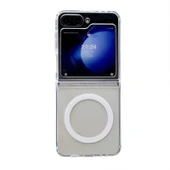Galaxy Z Flip 7 Kılıf M-safe Şarj Özellikli Şeffaf Sert PC Zore Embos Kapak - 2