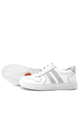 Rakerplus Hakiki Deri Beyaz Bağcıklı Fermuarlı Çocuk Sneaker Ayakkabı thumbnail 7