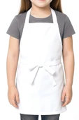 %100 Pamuk Beyaz 58x56 cm Çocuk Mutfak ve Sanat Önlüğü thumbnail 1