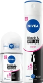 NIVEA Kadın Sprey Deodorant Black&White Clear 150ml Ve Mini Roll-on 25ml, 72 Saat Anti-Perspirant Koruma - 1