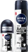 NIVEA MEN Erkek Sprey Deodorant Black&White Invisible Original 150ml ve Mini Roll-on 25ml, 72 Saat Anti-Perspirant Koruma - 1