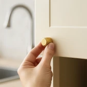 Tek Vidalı Çizgili Lüks Gold Düğme Metal Kulp Çekmece Mobilya Mutfak Dolabı Dolap Kulbu Kulpları thumbnail 3