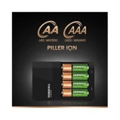 Duracell Cef 14 Şarj Aleti + 2'şer Adet Aa ve Aaa Pil ( 4 Saat Şarj Cihazı, 1 Adet) + AA 1300 mAh Piller, 2 Li Paket - 3
