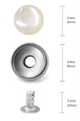 20 Adet Yarım Yuvarlak 8mm İnci Çakma Rivet - 3