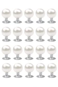 20 Adet Tam Yuvarlak 6mm İnci Çakma Rivet - 2
