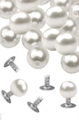20 Adet Tam Yuvarlak 6mm İnci Çakma Rivet - 1