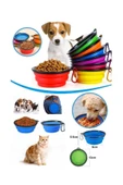 Mahi Max  Cmt Turuncu Renk Katlanabilir Kedi Köpek Mama Su Kabı Gezi Seyahat Taşınabilir Silikon Kap - 2