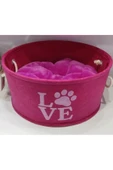 İmparator  Keçe Kedi Köpek Yatak Love Pembe 18 Cm Yukseklik - 63 Cm Genişlik - 1