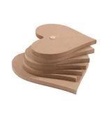 Ahşap Boyanabilir Dekoratif Kalp Desenli Bardak Altlığı - 2