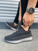 JET-305 Pulse Bağcıklı Triko Kumaş Erkek Günlük Spor Ayakkabı TBT - Siyah thumbnail 3