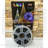 50 Metre RGB Renkli LED Işık Zinciri – Dış Mekan Uyumlu, 8 Modlu Fişli Dekoratif Aydınlatma - 1