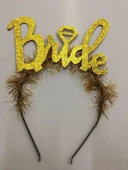 CEYLAN ADAM Nessiworld  Altın Renk Bekarlığa Veda İtalik Yazı Alyanslı Bride Taç thumbnail 2