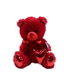 Halley Parlak Kalpli Peluş Ayı 30 cm - Kırmıızı Renkli - 1