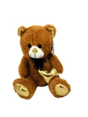 Parlak Kalpli Kahverengi Peluş Ayı 30 cm - 1