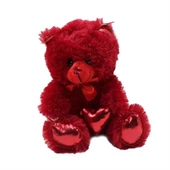 Halley Parlak Kalpli Peluş Ayı 30 cm - Kırmıızı Renkli - 2