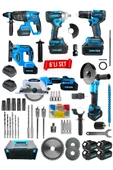 Graizer Profesyonel Kömürsüz Bakır Sargılı Çelik Şanzıman 6'lı Set Sunta Kesme+Dekupaj Mavi - 1
