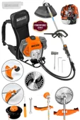 Graizer Series 58 Cc 11000 Rpm Sırt Tipi Benzinli Ot Çalı Çim Biçme Tırpanı Turuncu - 2