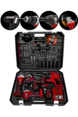 Graizer 21v Akülü Matkap & Taşlama & Kırıcı Delici Hilti & Somun Sıkma Sökme 4'lü Set Kırmızı - 3