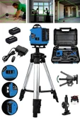 Graizer Profesyonel 360° 16 Köşe Otomatik Hizalama Tripod'lu Lazer Metre Hizalama Mavi - 1